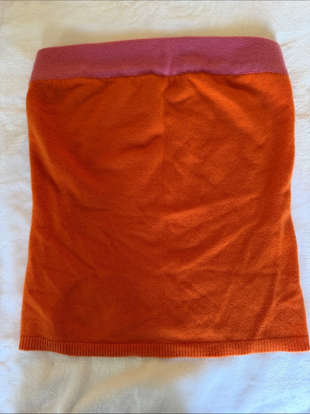 Vince Orange and Pink 100% Cashmere Tube Top